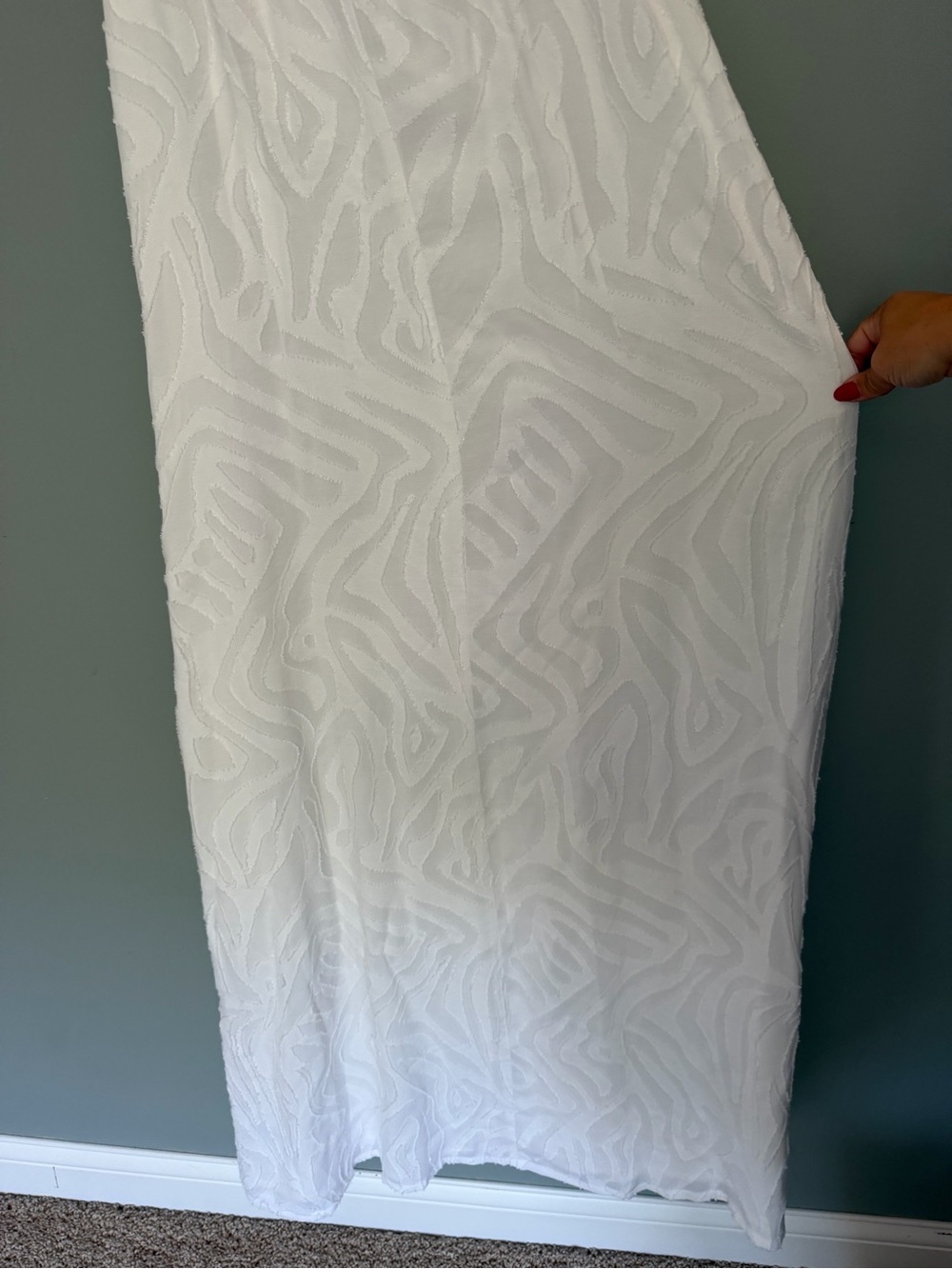 J. McLaughlin Zebra Jacquard Burnout White Halter Sleeveless Maxi Dress - Picture 11 of 16